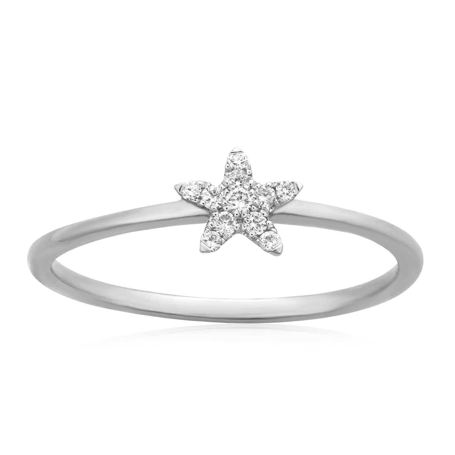 Star Ring With 0.07 Carat TW Of Diamonds In 10K White Gold