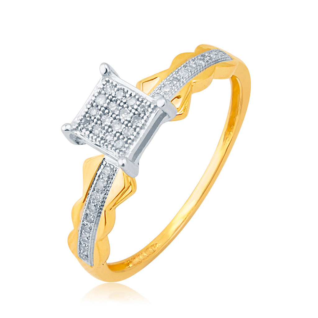 Micro Pave Engagement Ring With 0.11 Carat TW Of Diamonds In 10K Yellow Gold
