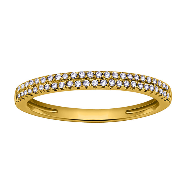 Wedding Band Ring With 0.14 Carat TW Of Diamonds In 10K Yellow Gold