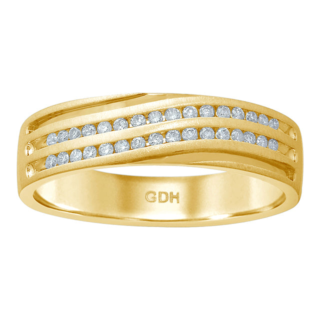 Men's Ring / Band With 0.23 Carat TW Of Diamonds In 14K Yellow Gold