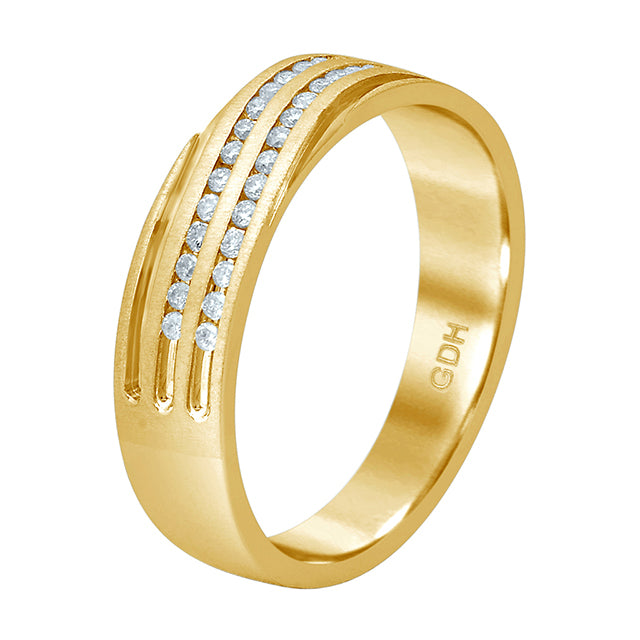 Men's Ring / Band With 0.23 Carat TW Of Diamonds In 14K Yellow Gold