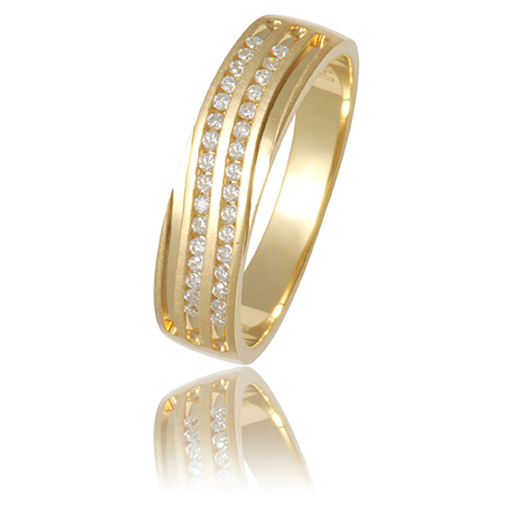 Men's Ring / Band With 0.23 Carat TW Of Diamonds In 14K Yellow Gold