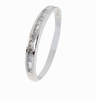 Wedding Band Ring With 0.15 Carat TW Of Diamonds In 10K White Gold