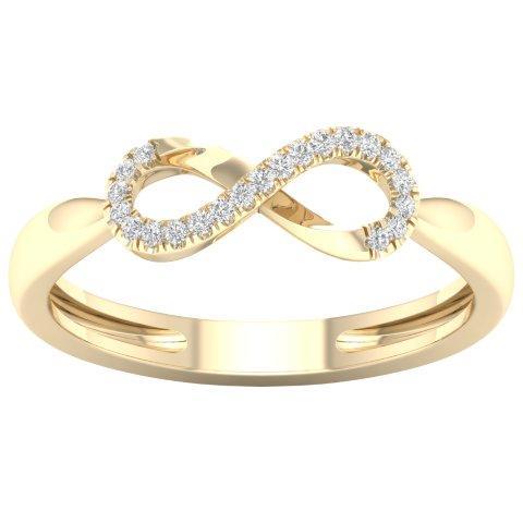 Promise Link Ring With 0.05 Carat TW Of Diamonds In 10K Yellow Gold