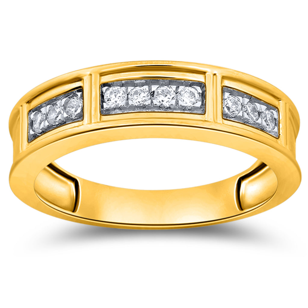 Men's Ring / Band With 0.23 Carat TW Of Diamonds In 10K Yellow Gold