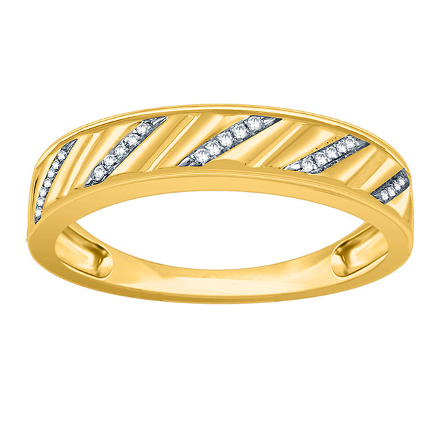 Men's Ring / Band With 0.05 Carat TW Of Diamonds In 10K Yellow Gold