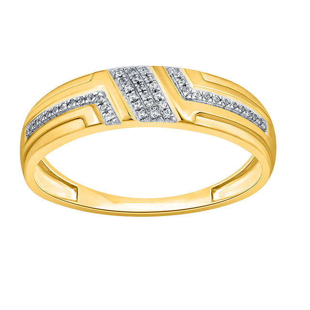 Men's Ring / Band With 0.09 Carat TW Of Diamonds In 10K Yellow Gold