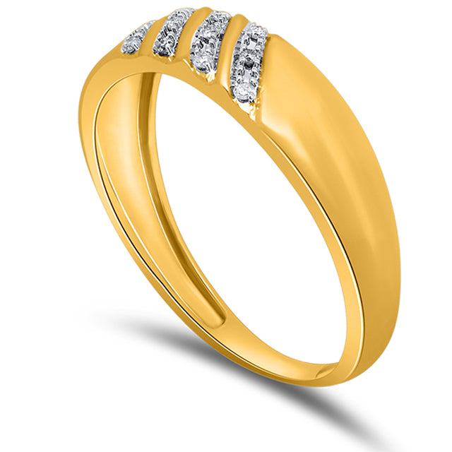 Men's Ring / Band With 0.07 Carat TW Of Diamonds In 10K Yellow Gold