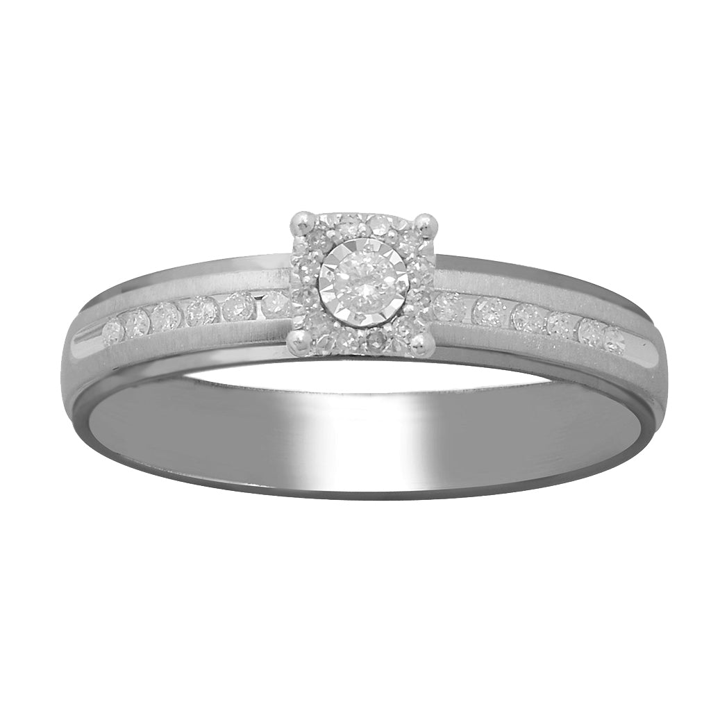 Micro Pave Engagement Ring With 0.15 Carat TW Of Diamonds In 10K White Gold
