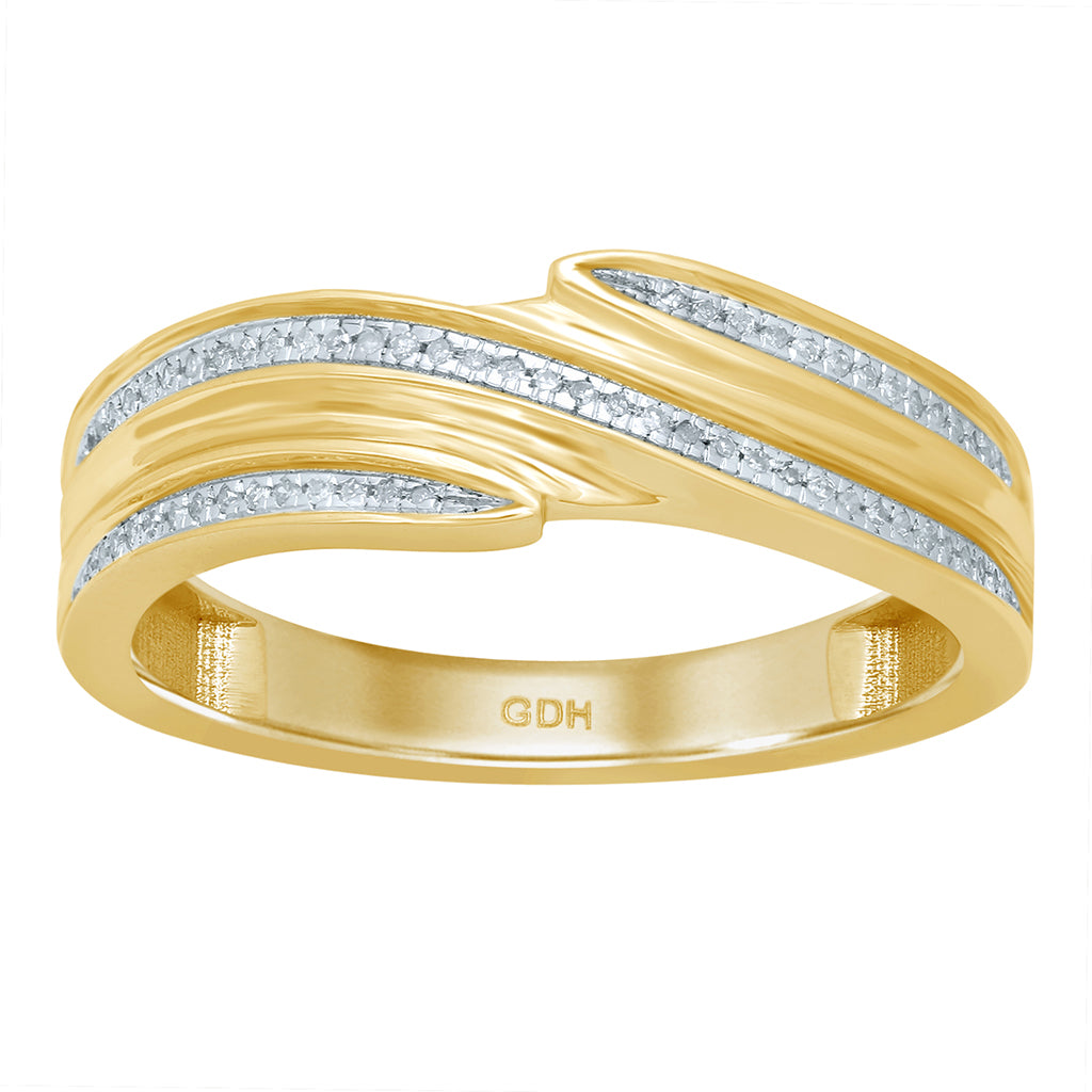 Men's Ring / Band With 0.13 Carat TW Of Diamonds In 10K Yellow Gold