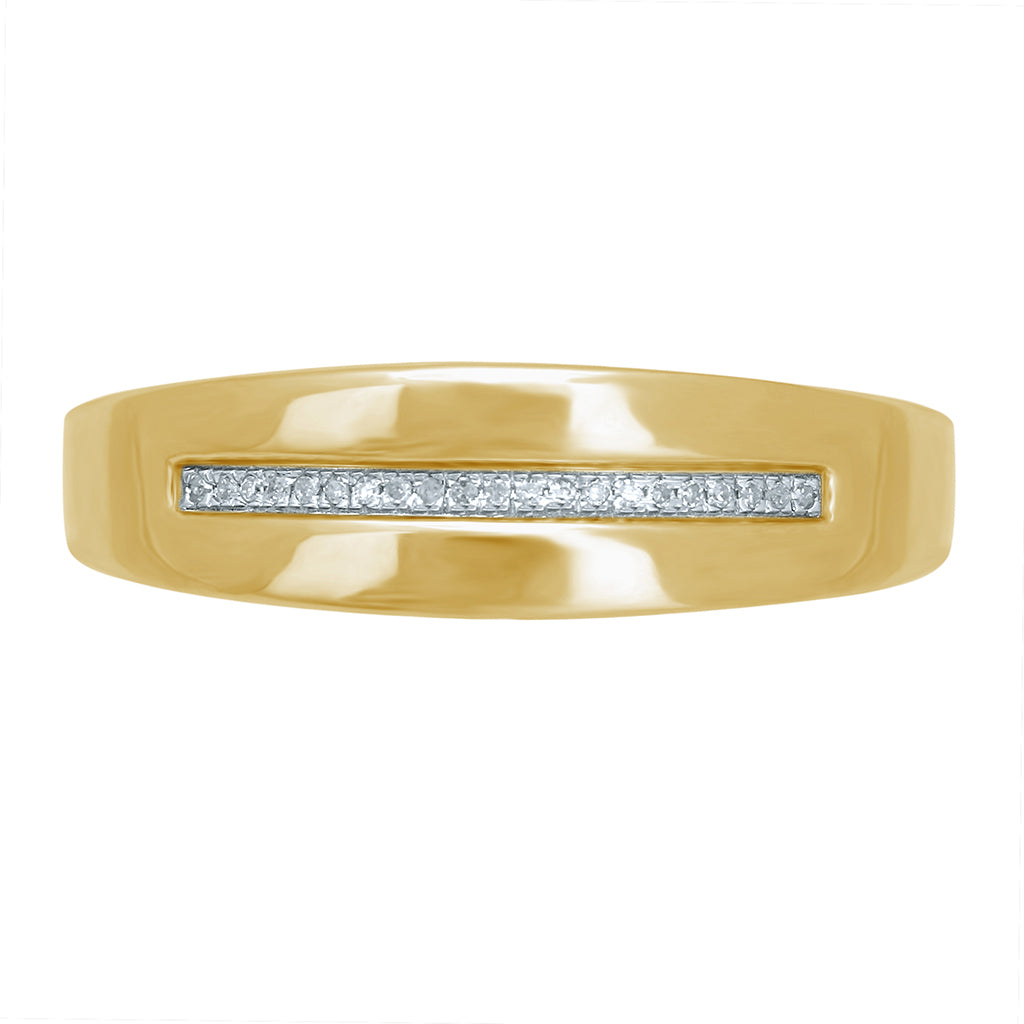 Men's Ring / Band With 0.04 Carat TW Of Diamonds In 10K Yellow Gold