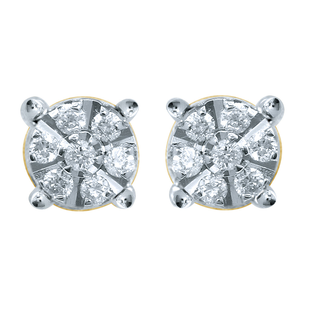 Round Studs / Earrings With 0.05 Carat TW Of Diamonds In 10K Gold