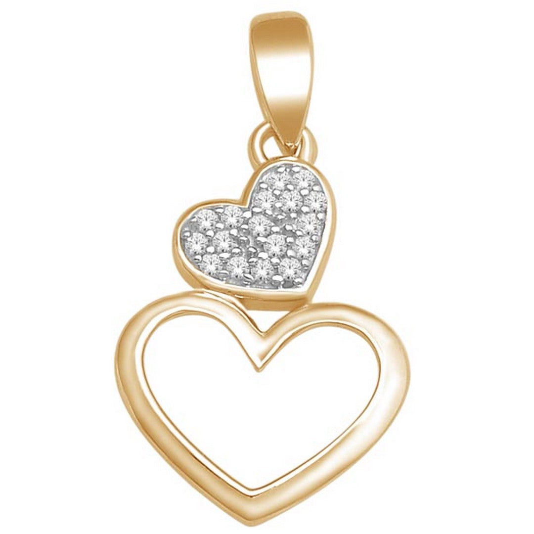 Heart Charm Pendant With 0.05 Carat TW Of Diamonds In 10K Yellow Gold